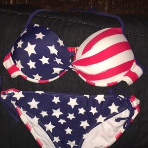 *SOLD* American Flag Print Bikini Large